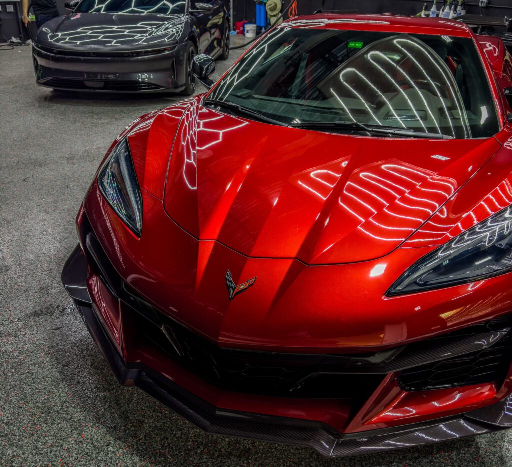 paint protection film on z06 C8 corvette and lucid